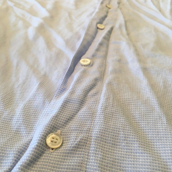 Baroni Couture Size 16.5 Mens Blue Stripe Textured Button Up Shirt Long Sleeve - Picture 9 of 9